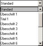 Styleauswahl innerhalb des Editorfensters 